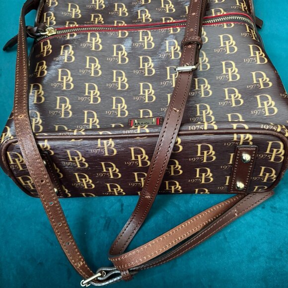 Dooney & Bourke Monogram Coated Canvas With Leather Trim  Bag - Picture 7 of 10